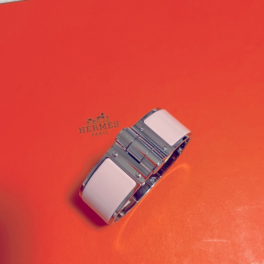 Hermes Charniere Rose Candeur bracelet size small